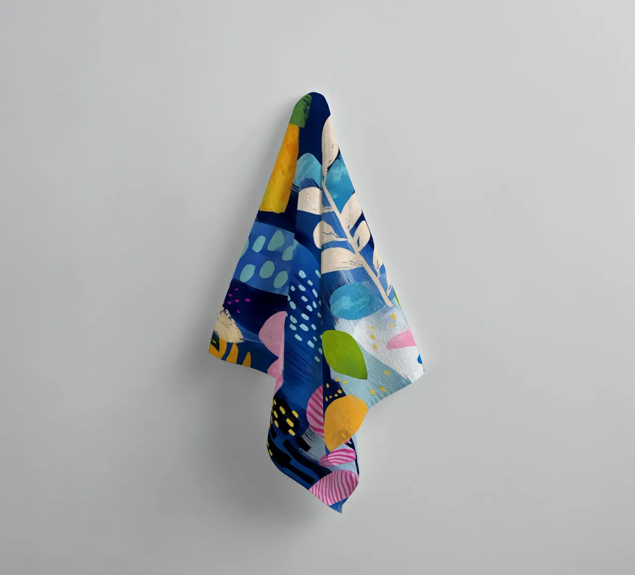Boho plants with a heart | Botanical fantasy towel by Autofocus