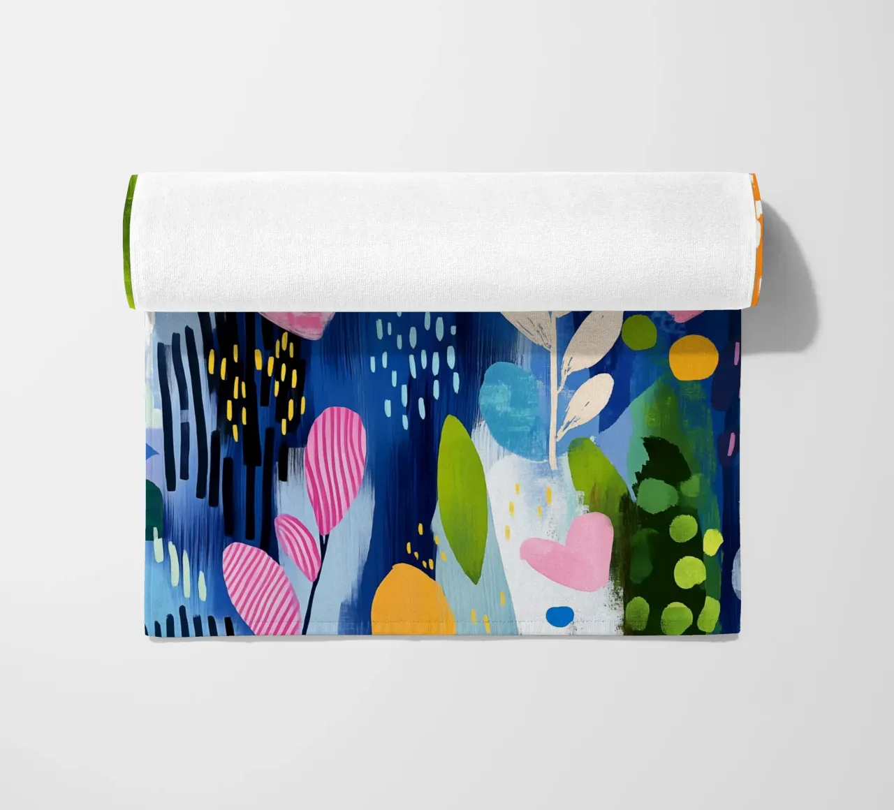 Boho plants with a heart | Botanical fantasy beach towel by Autofocus