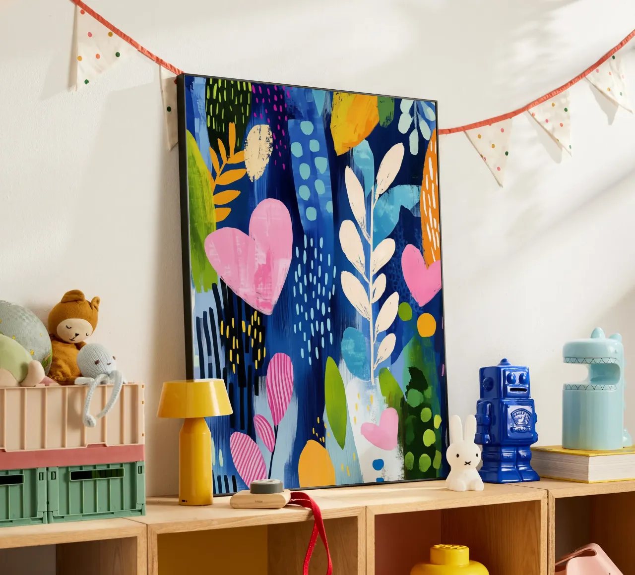 Boho plants with a heart | Botanical fantasy alu-dibond by Autofocus