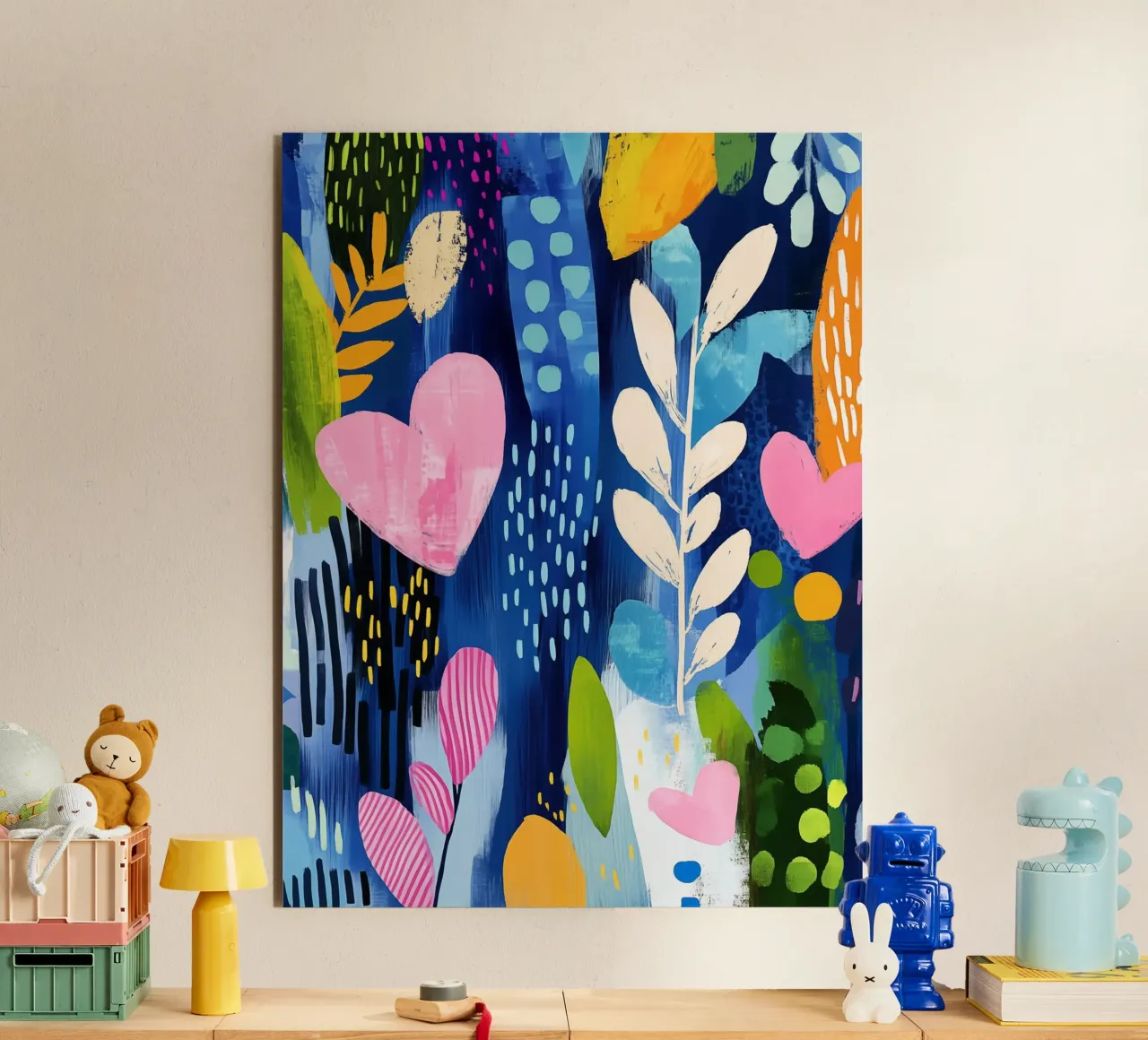 Boho plants with a heart | Botanical fantasy alu-dibond by Autofocus