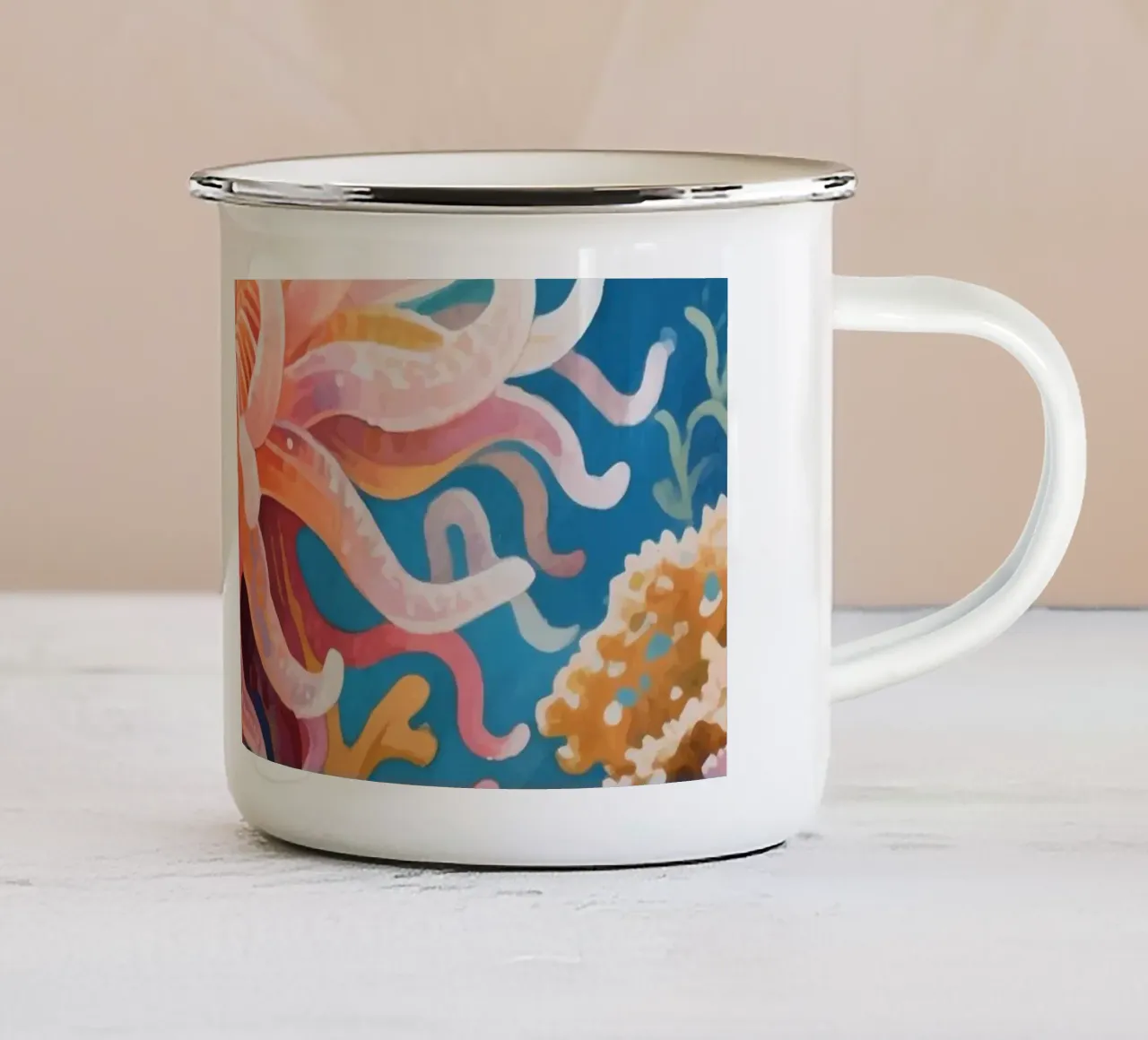 Anemone di mare tazza in smalto da knowledge