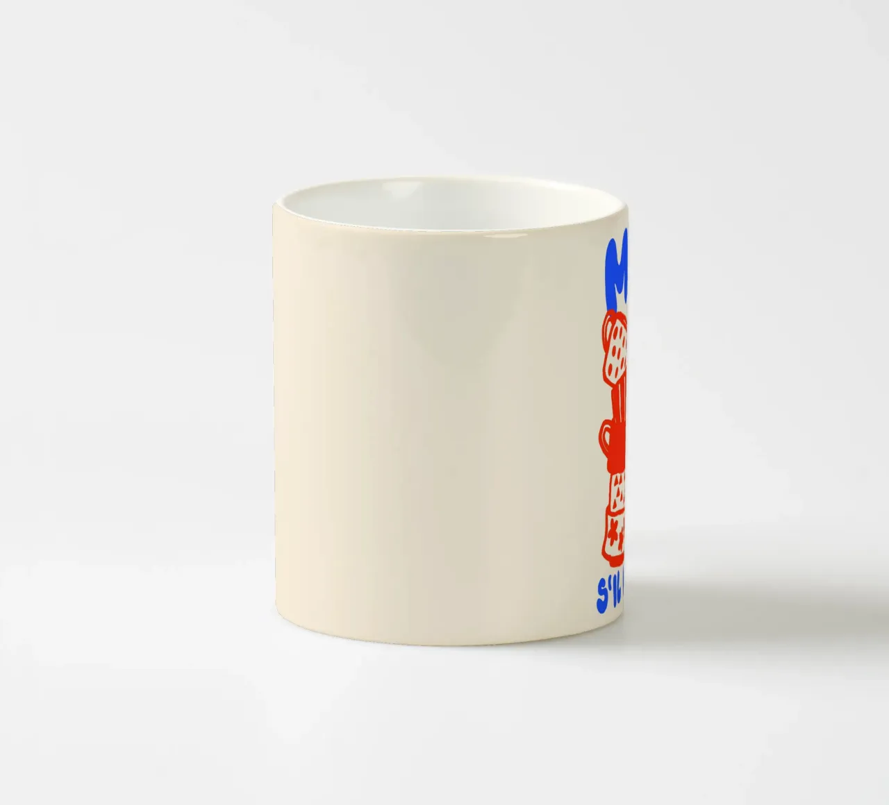 More Café Poster - Illustrazione di una tazza di caffè con il francese tazza in ceramica da QuooodZ by MooodzArt