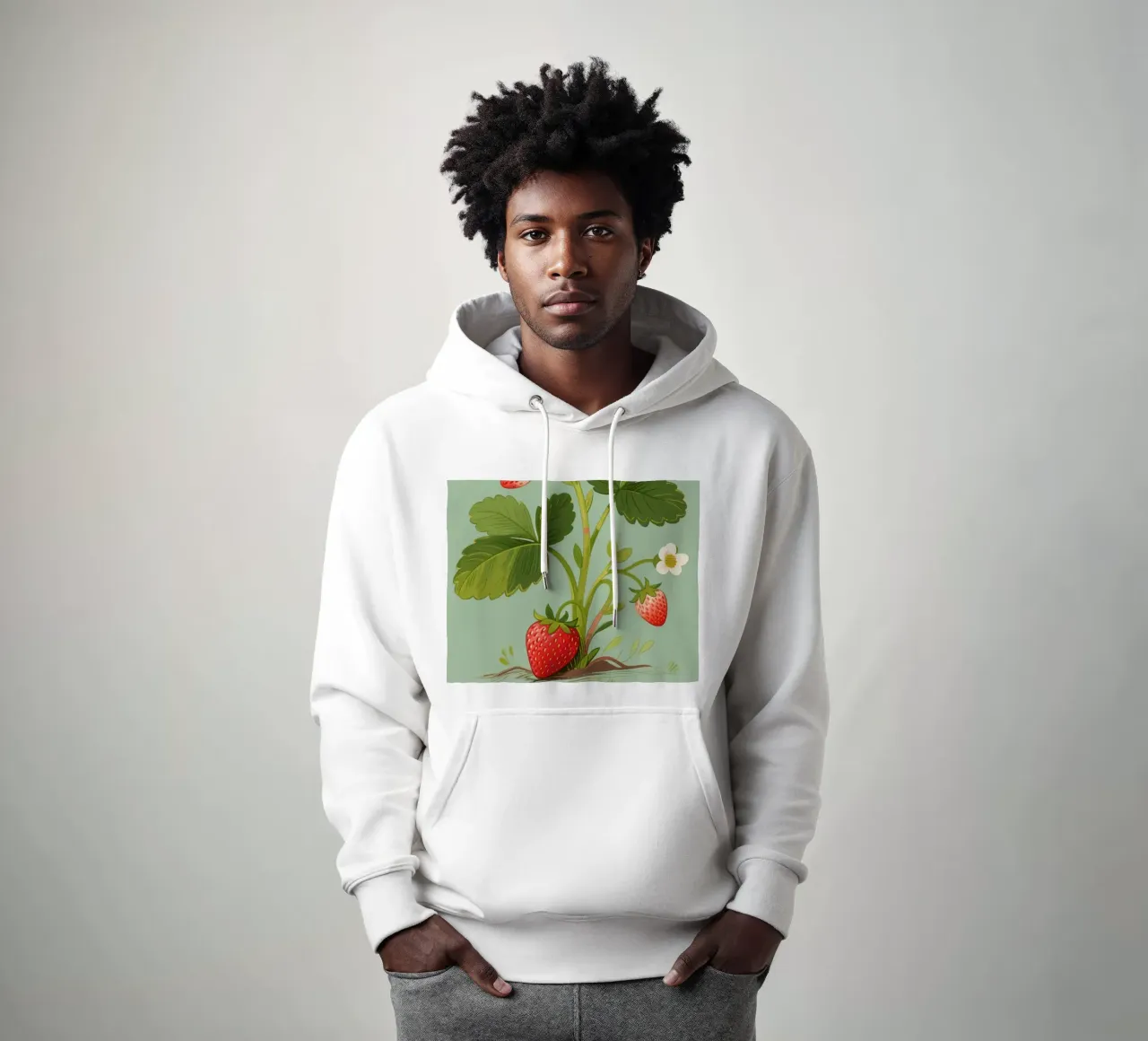 Pianta di fragole felpa con cappuccio da knowledge