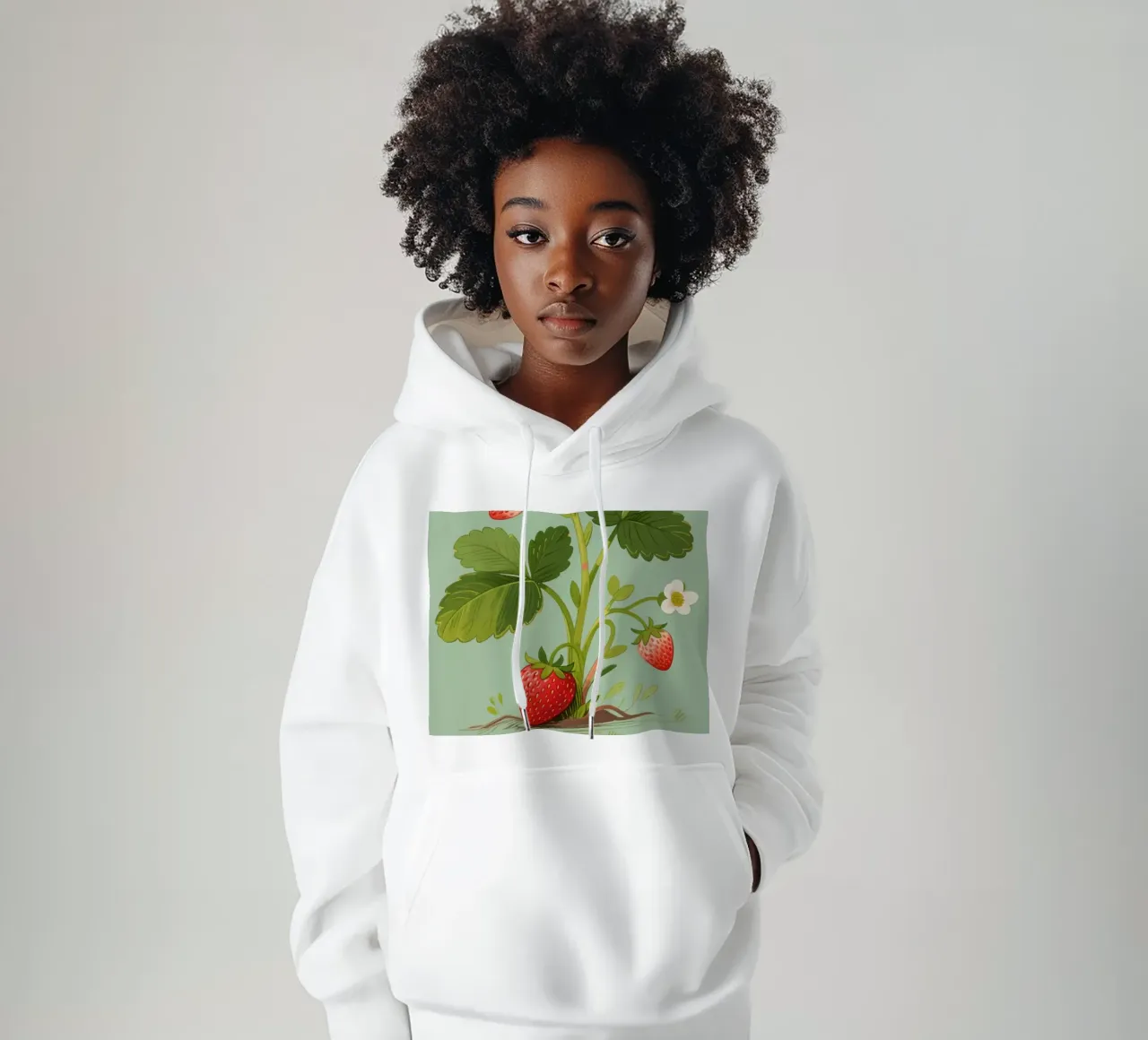 Pianta di fragole felpa con cappuccio da knowledge