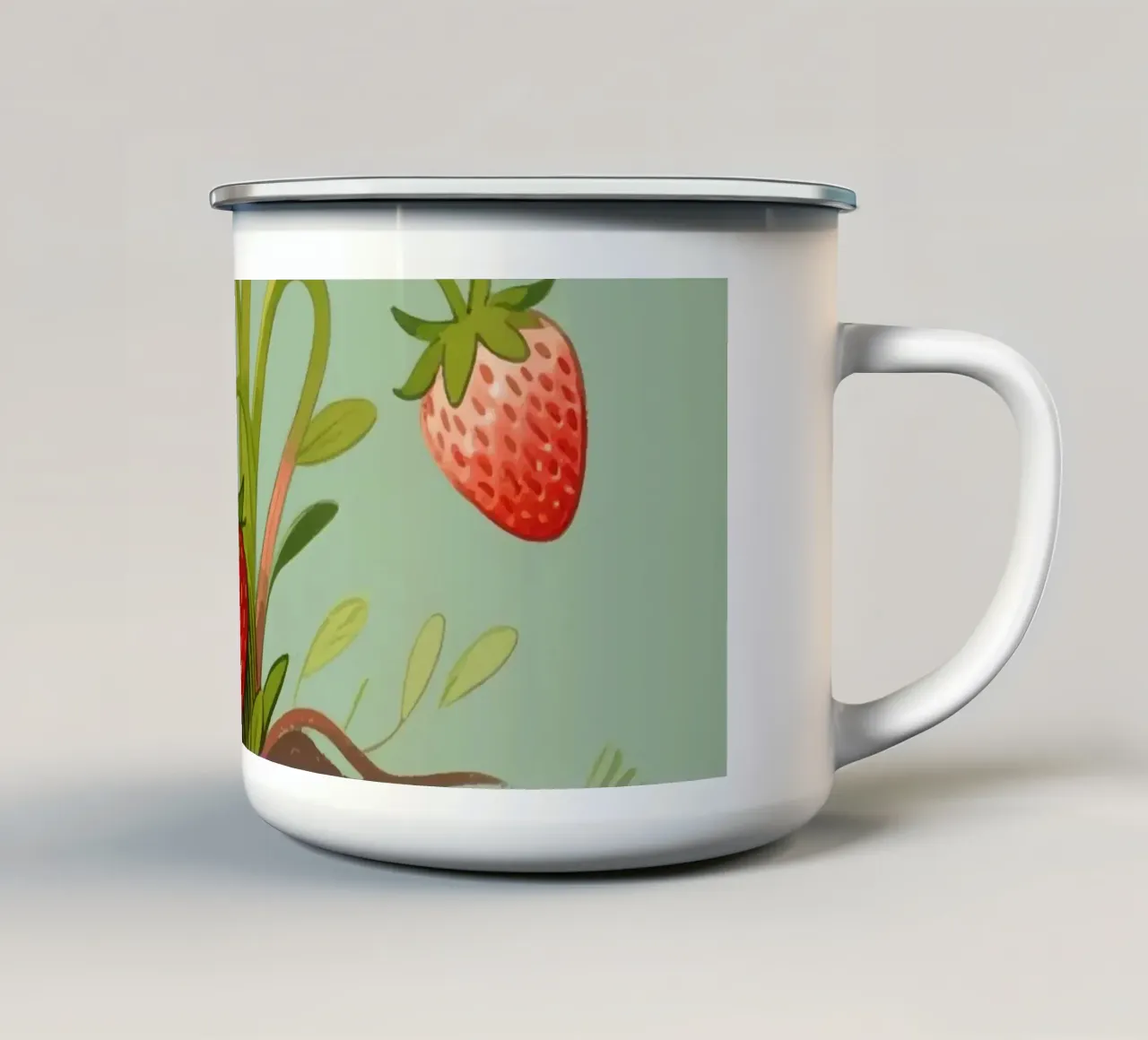 Pianta di fragole tazza in smalto da knowledge