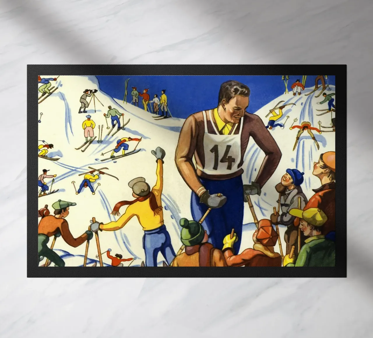 Sciatori su una pista da sci, 1936 zerbino da Christie