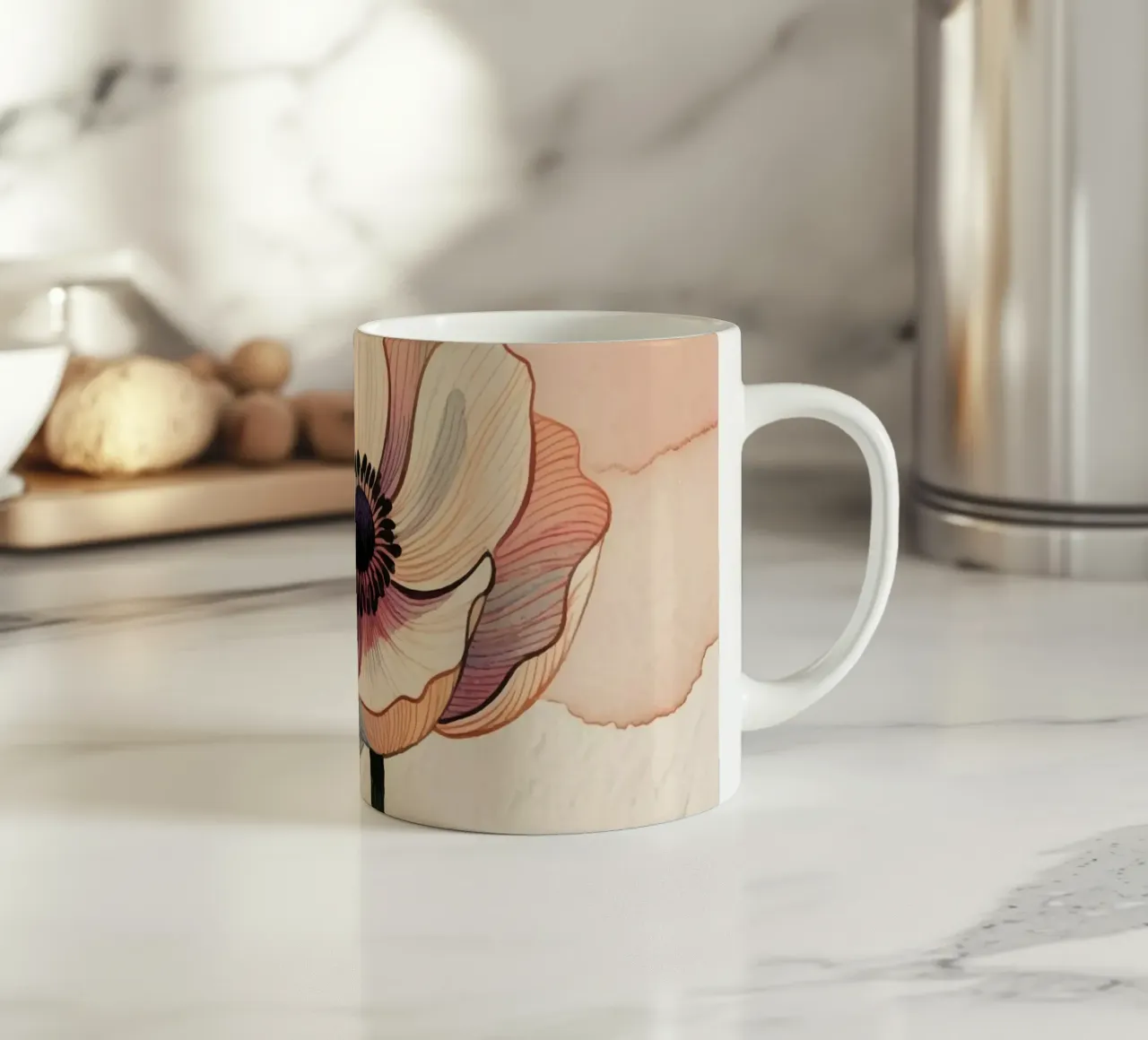 Flower ceramic mug by knowledge