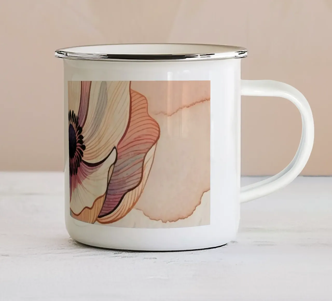 Fiore tazza in smalto da knowledge