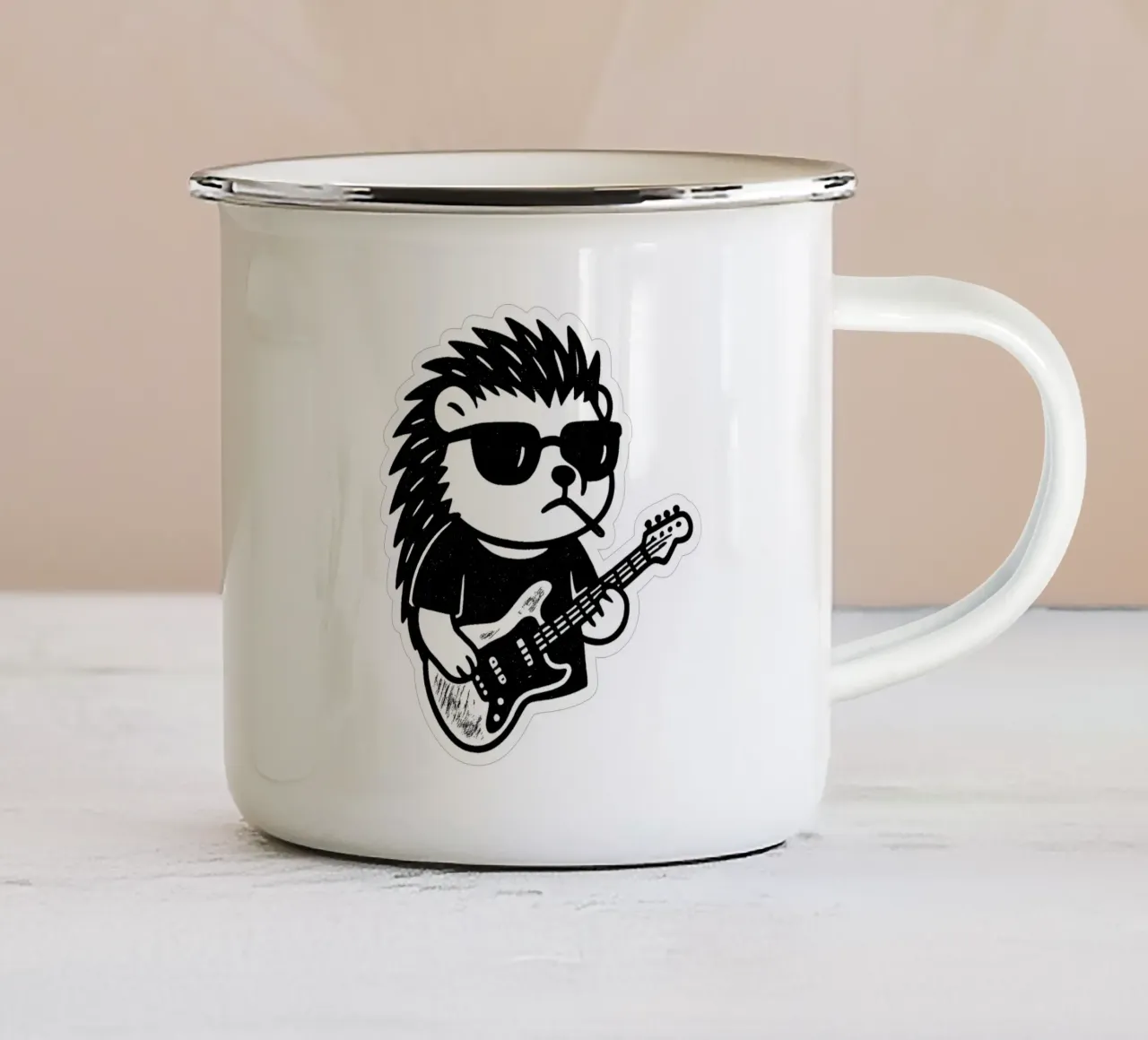 Riccio Rocker tazza in smalto da Punk & Cute - Affiches & Stickers