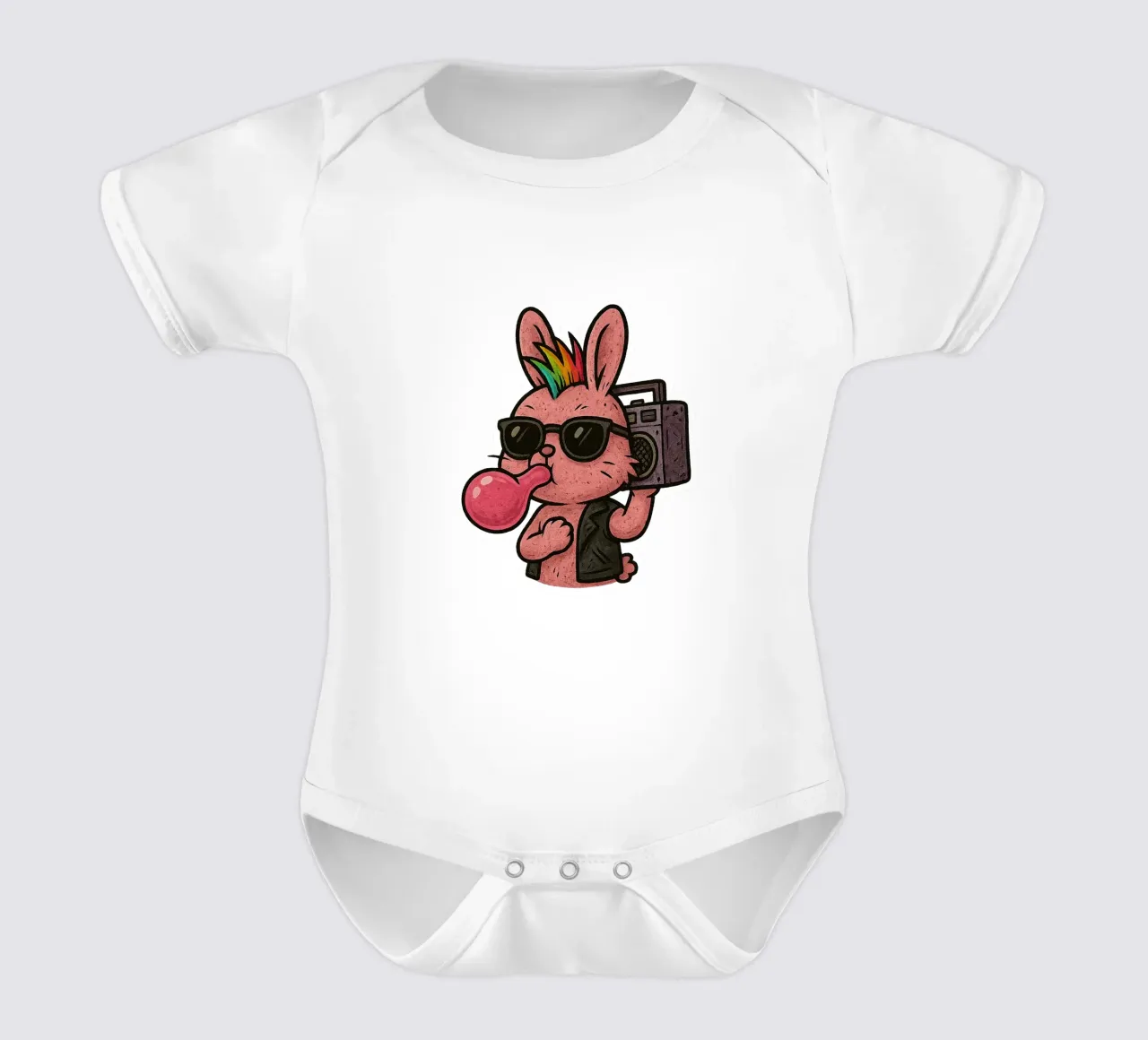 Lapin Punk Arcobaleno body neonato maniche corte da Punk & Cute - Affiches & Stickers