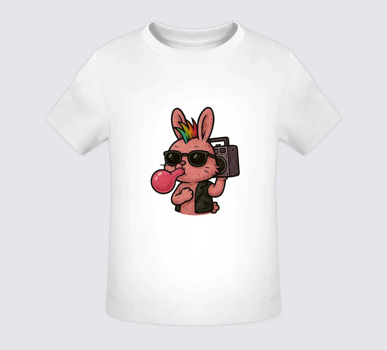 Lapin Punk Arcobaleno maglietta neonato da Punk & Cute - Affiches & Stickers