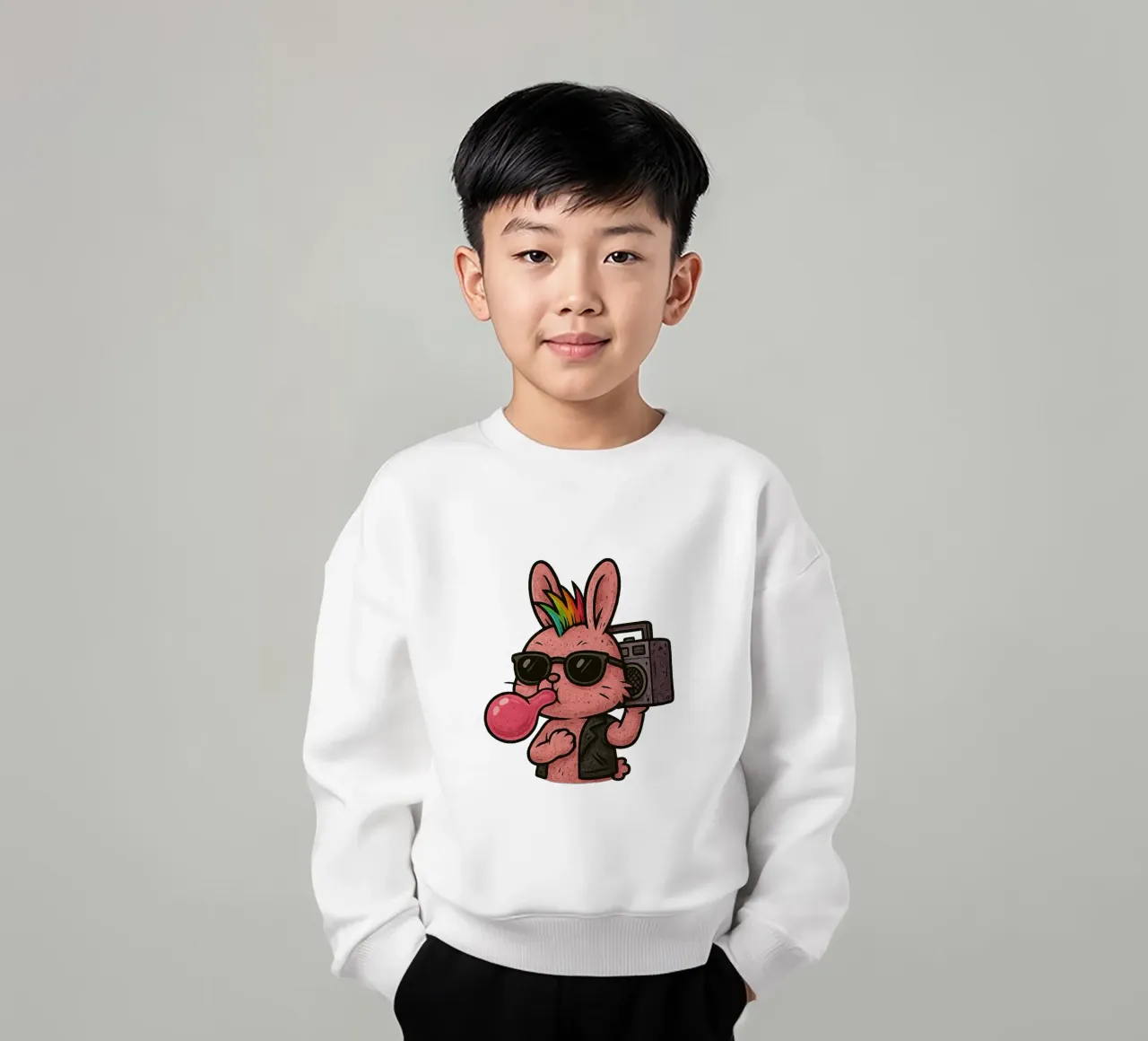 Lapin Punk Arcobaleno felpa bambino da Punk & Cute - Affiches & Stickers