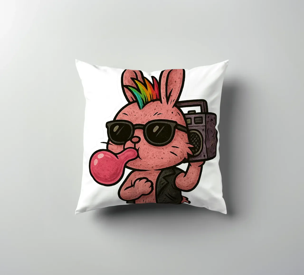 Lapin Punk Arcobaleno cuscino da Punk & Cute - Affiches & Stickers