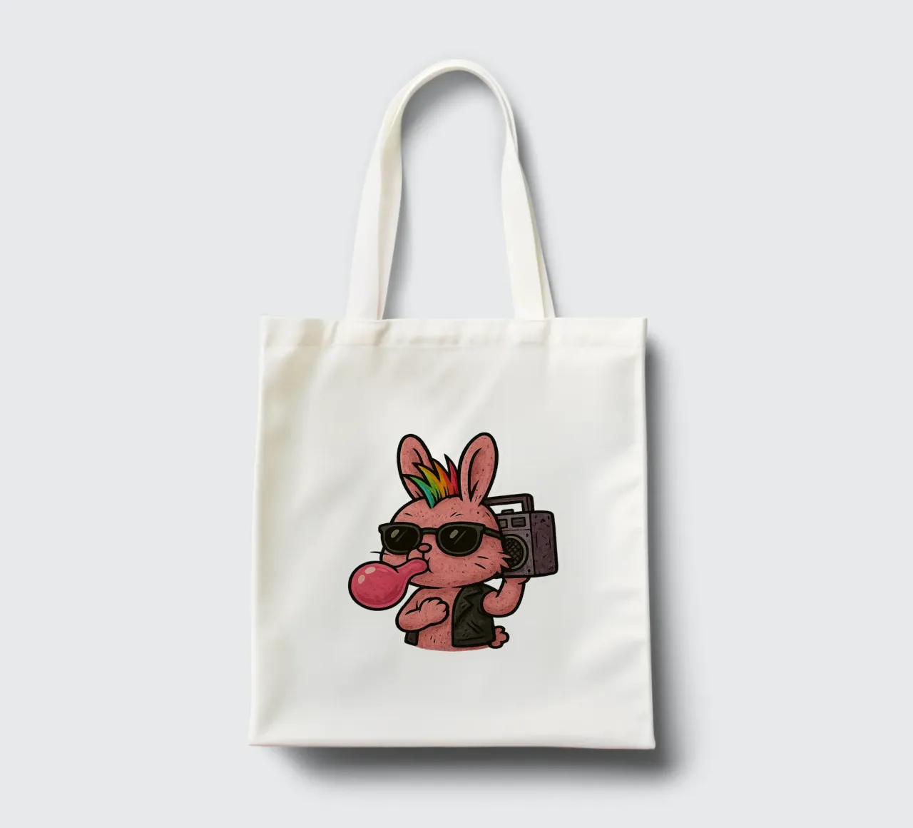 Lapin Punk Arcobaleno borsa in juta da Punk & Cute - Affiches & Stickers