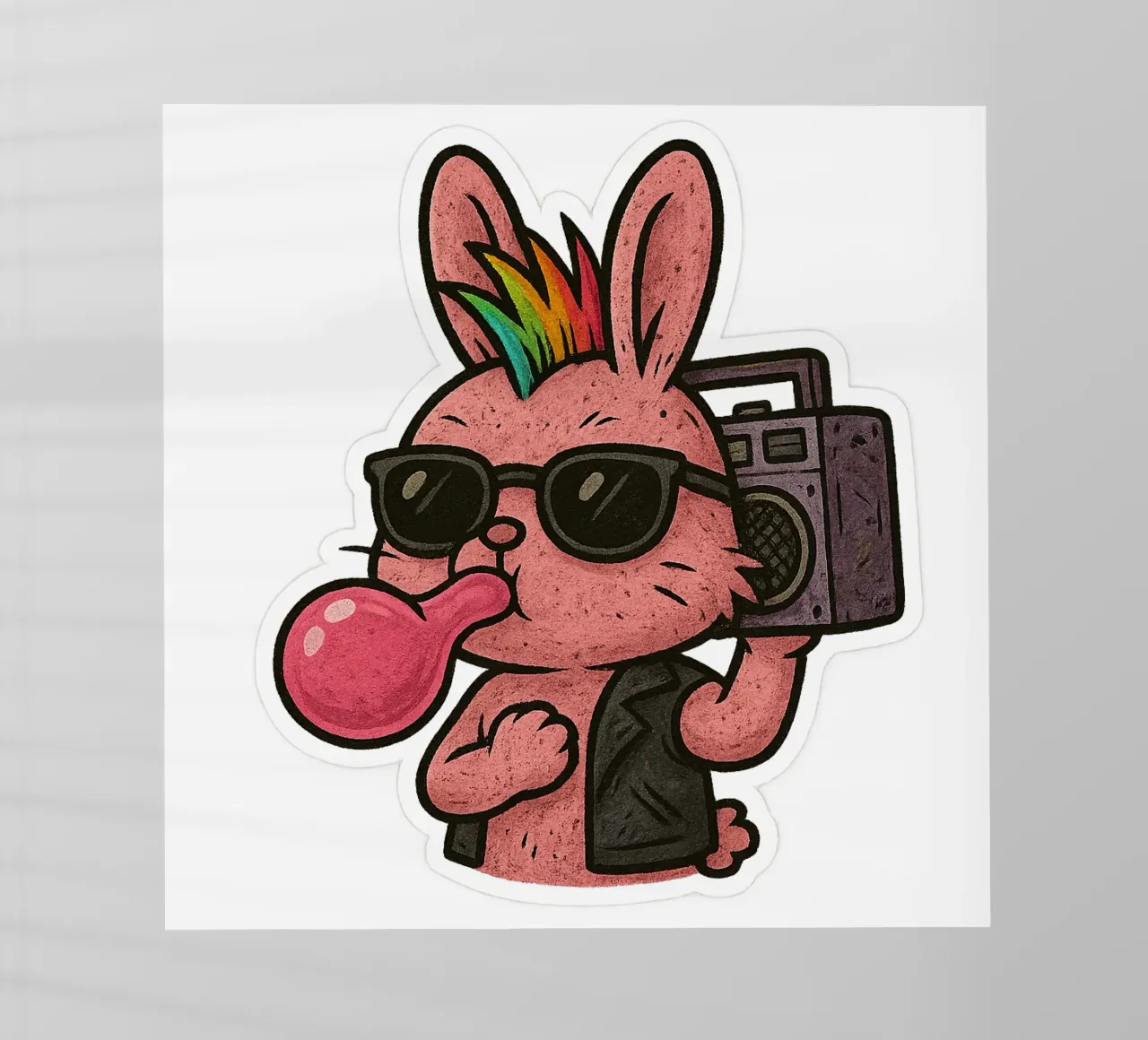 Lapin Punk Arcobaleno pellicola backlit da Punk & Cute - Affiches & Stickers