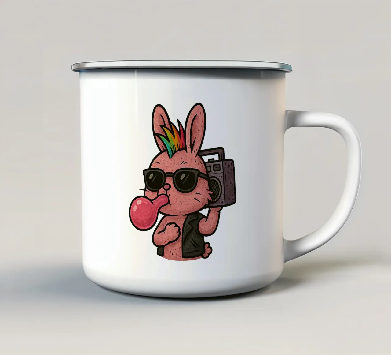 Lapin Punk Arcobaleno tazza in smalto da Punk & Cute - Affiches & Stickers