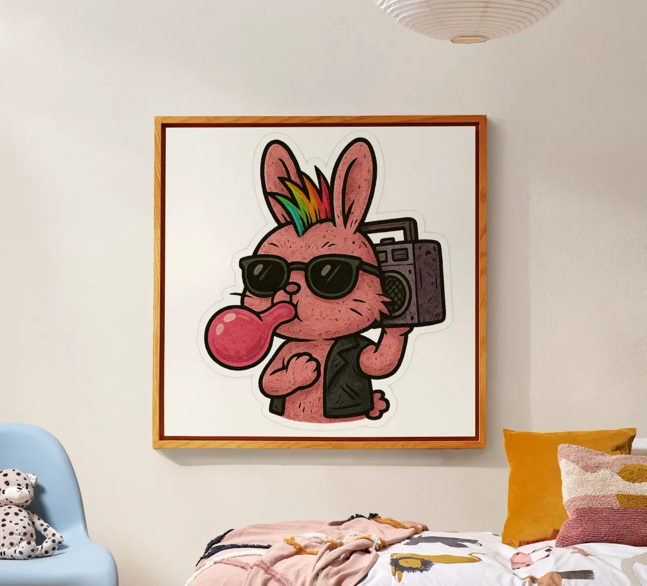 Lapin Punk Arcobaleno plexiglass da Punk & Cute - Affiches & Stickers