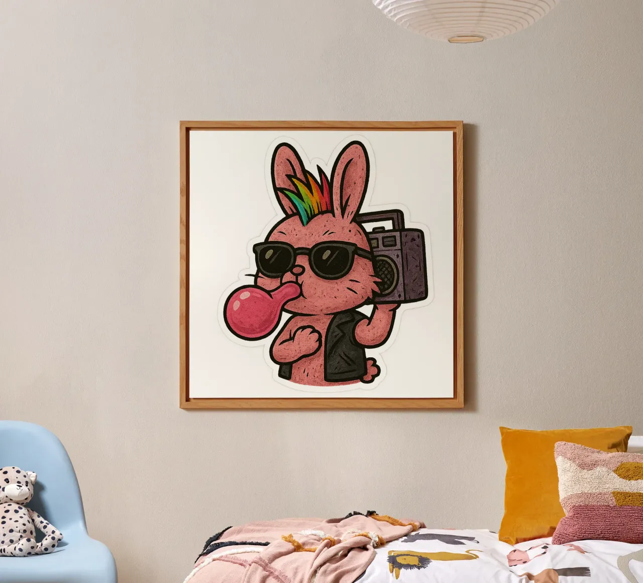 Lapin Punk Arcobaleno alluminio dibond da Punk & Cute - Affiches & Stickers