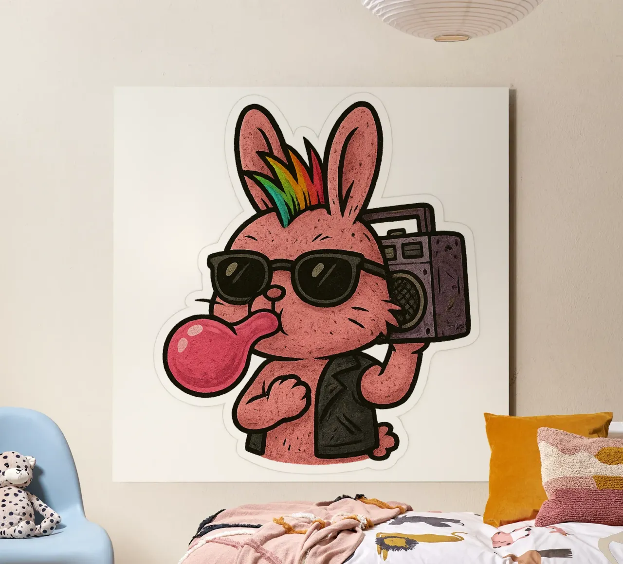 Lapin Punk Arcobaleno alluminio dibond da Punk & Cute - Affiches & Stickers