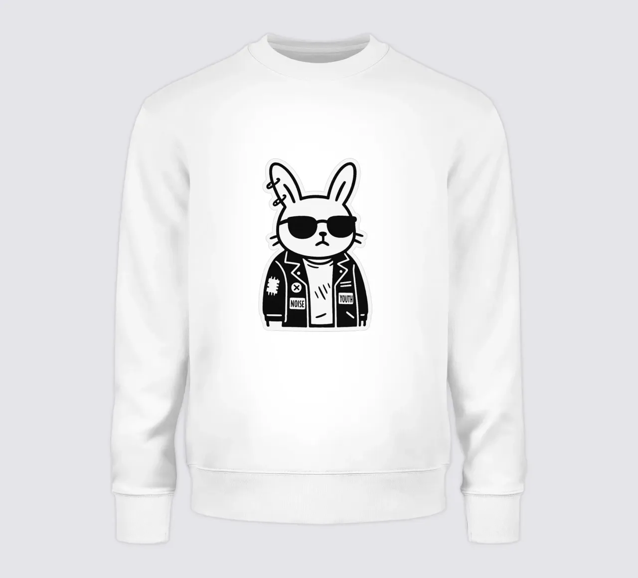 Lapin Punk Monocromatico felpa da Punk & Cute - Affiches & Stickers