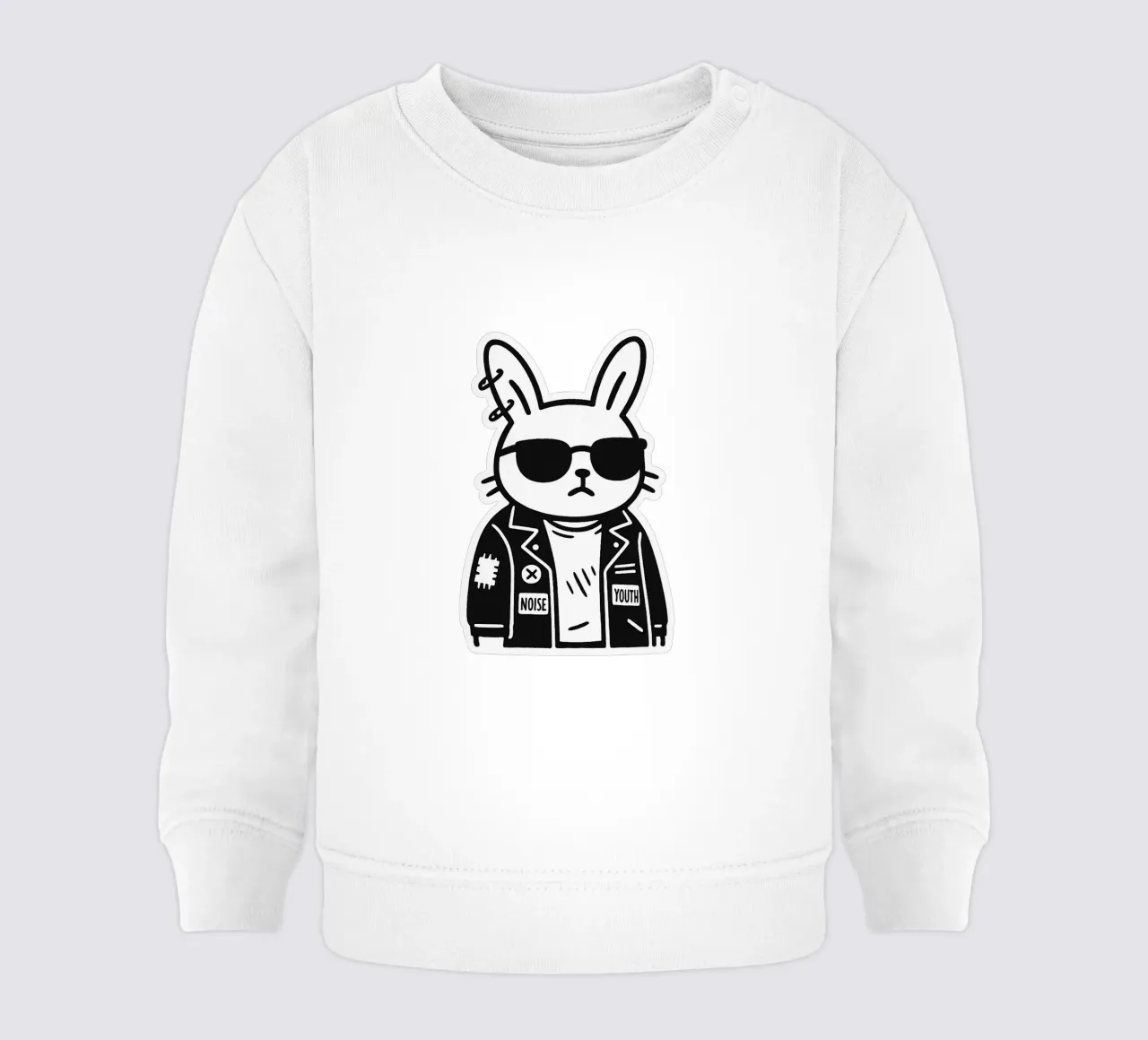 Lapin Punk Monocromatico felpa neonato da Punk & Cute - Affiches & Stickers