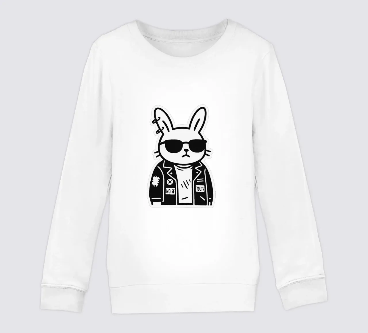 Lapin Punk Monocromatico felpa bambino da Punk & Cute - Affiches & Stickers