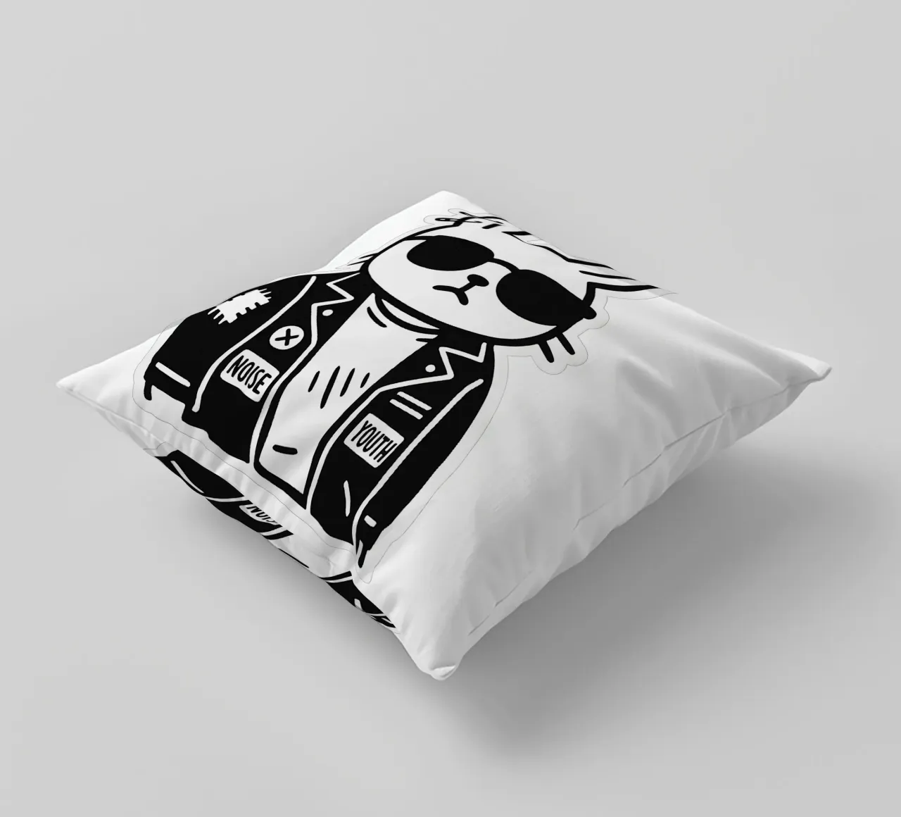Lapin Punk Monocromatico cuscino da Punk & Cute - Affiches & Stickers