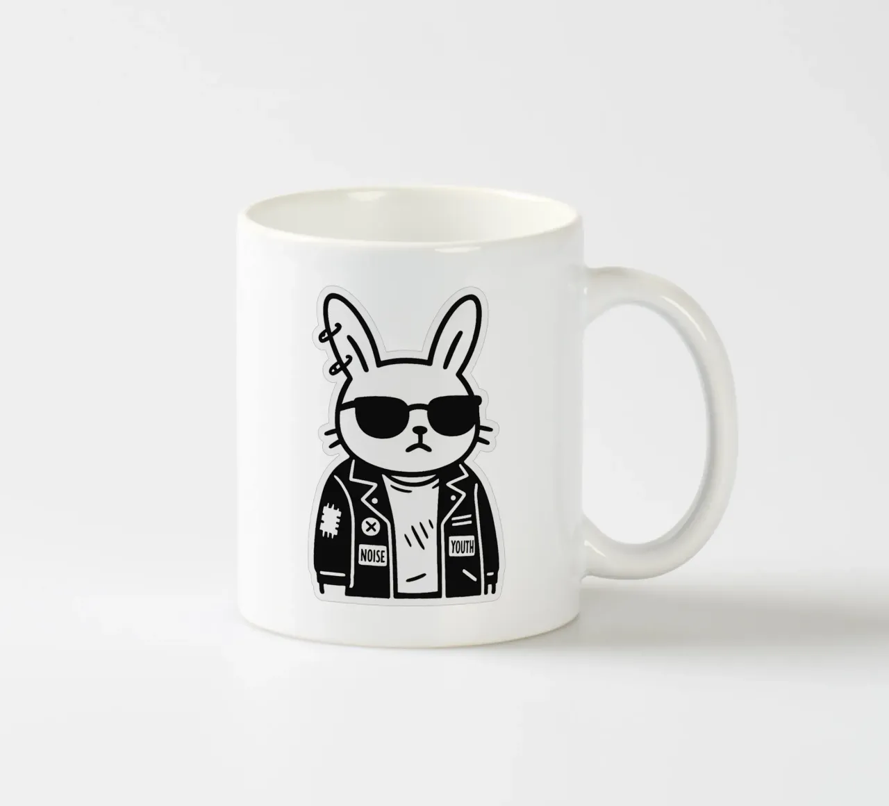Lapin Punk Monocromatico tazza in ceramica da Punk & Cute - Affiches & Stickers