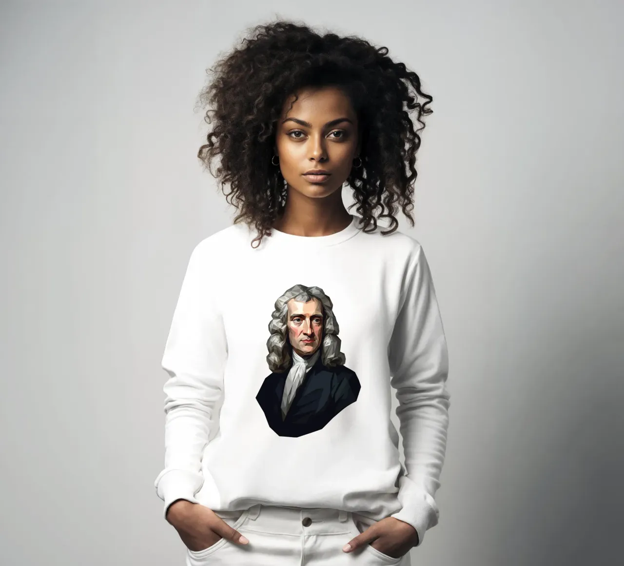 Ritratto di Isaac Newton Lowpoly felpa da Low Profile