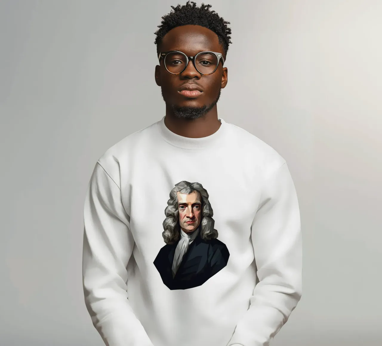 Ritratto di Isaac Newton Lowpoly felpa da Low Profile