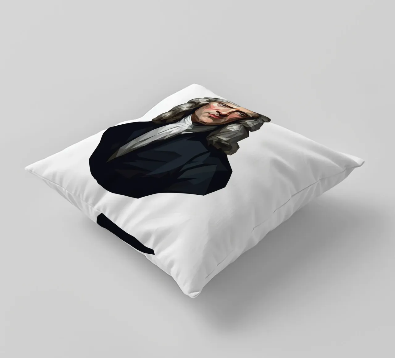 Ritratto di Isaac Newton Lowpoly cuscino da Low Profile