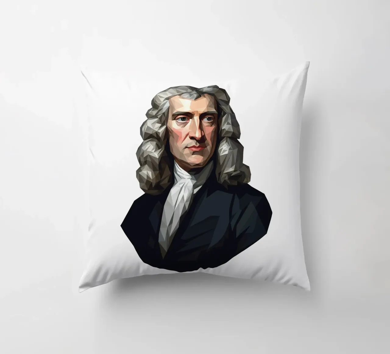 Ritratto di Isaac Newton Lowpoly cuscino da Low Profile