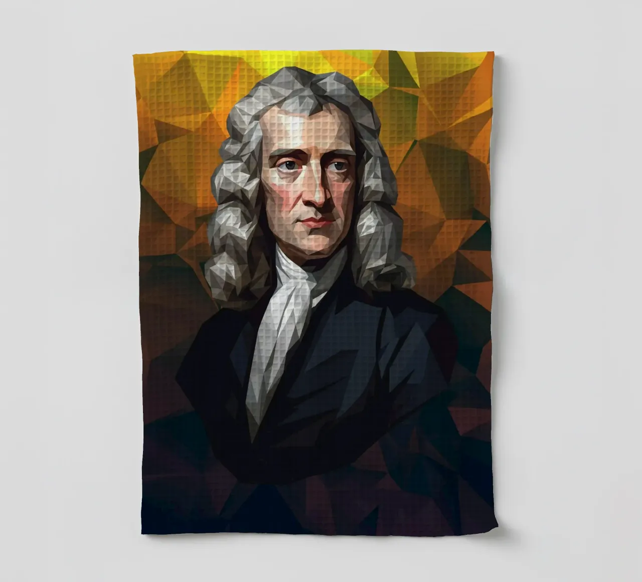 Ritratto di Isaac Newton Lowpoly canovaccio da cucina da Low Profile