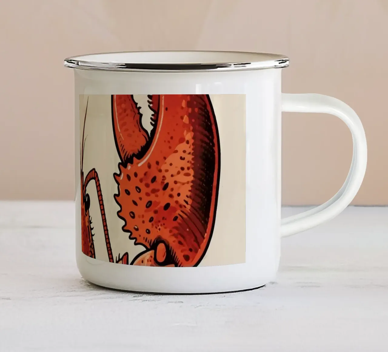 Aragosta tazza in smalto da knowledge