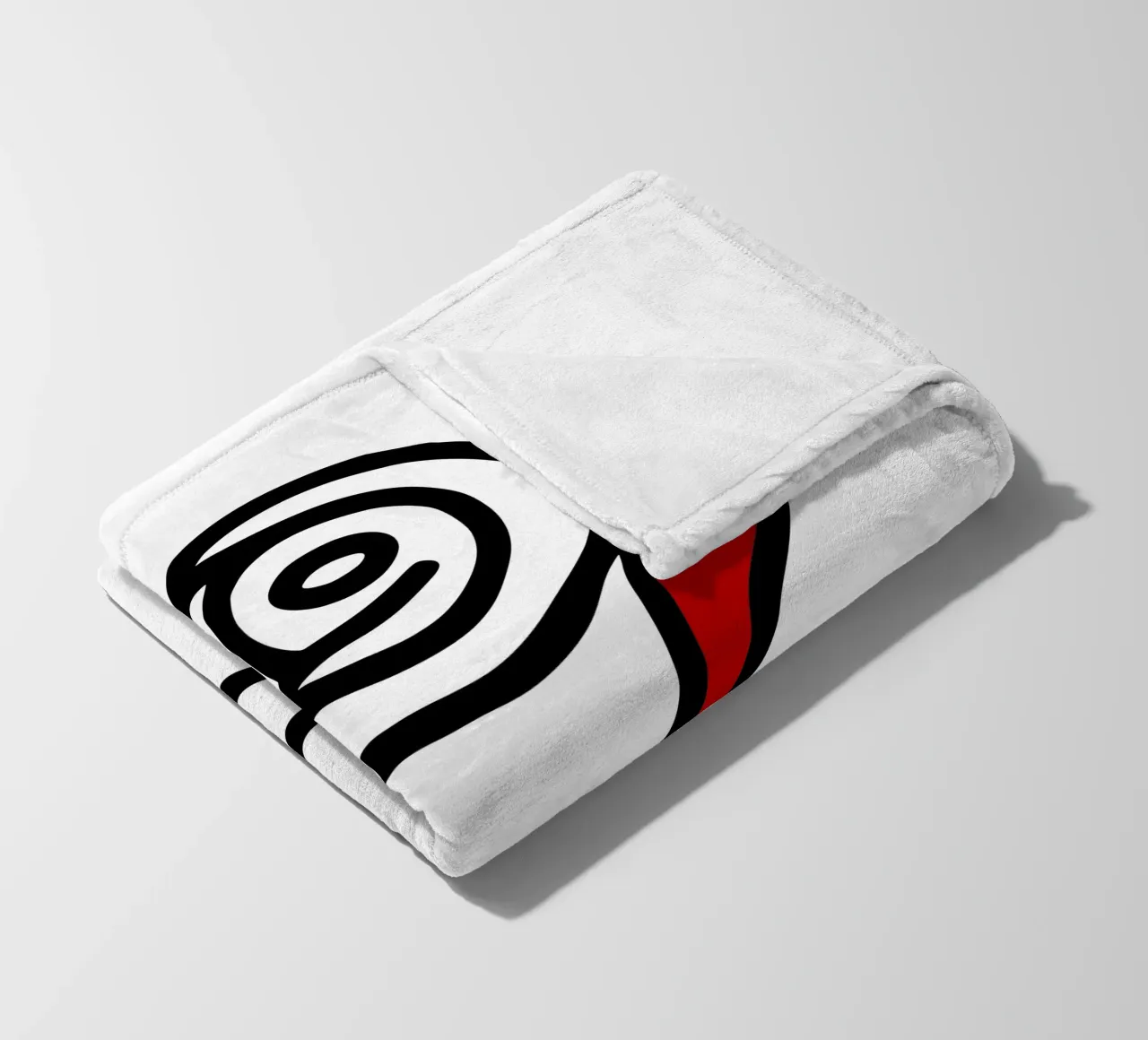 Minimalist reclining rose with a red leaf fleece blanket by Bold & Simple