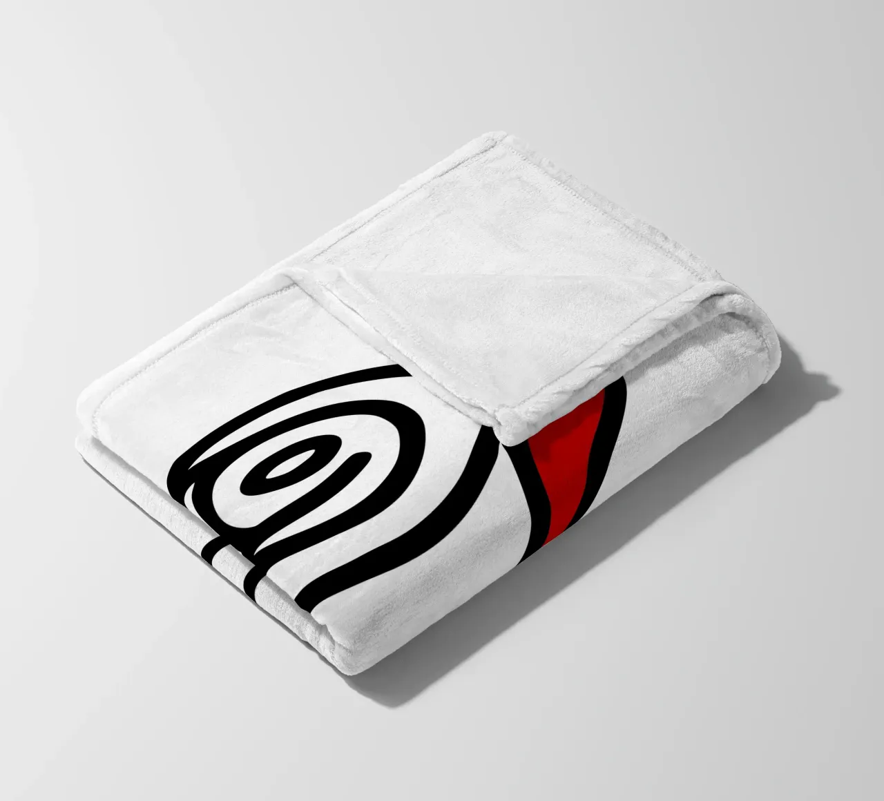 Minimalist reclining rose with a red leaf fleece blanket by Bold & Simple