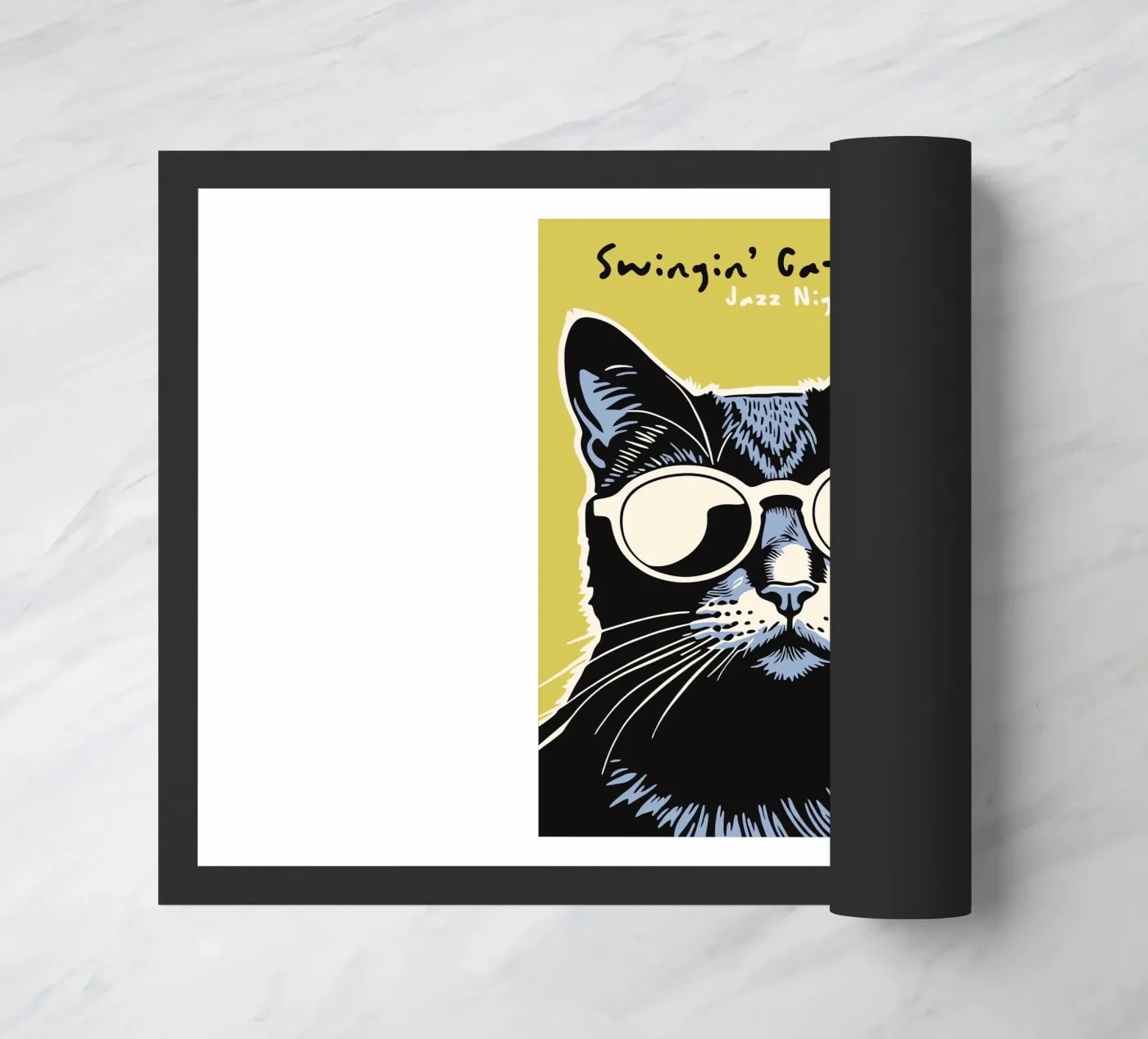 Swingin Cat doormat by Arjun