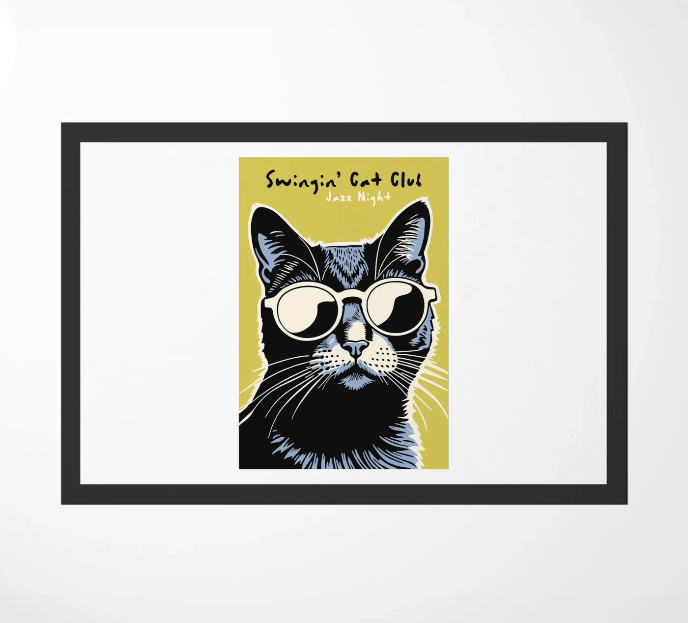 Swingin Cat doormat by Arjun