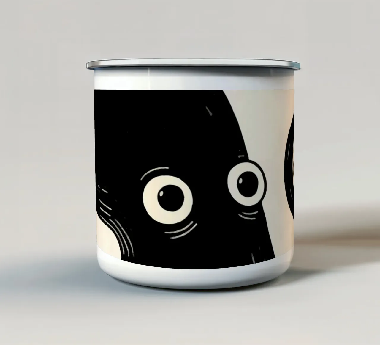 Polpo nero tazza in smalto da knowledge