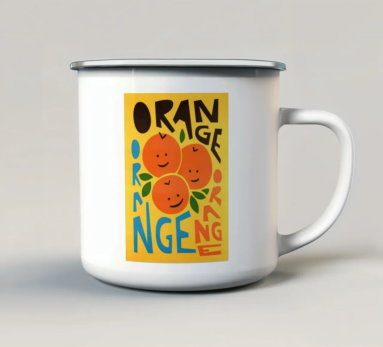 Stampa Happy Oranges tazza in smalto da Neeraprint