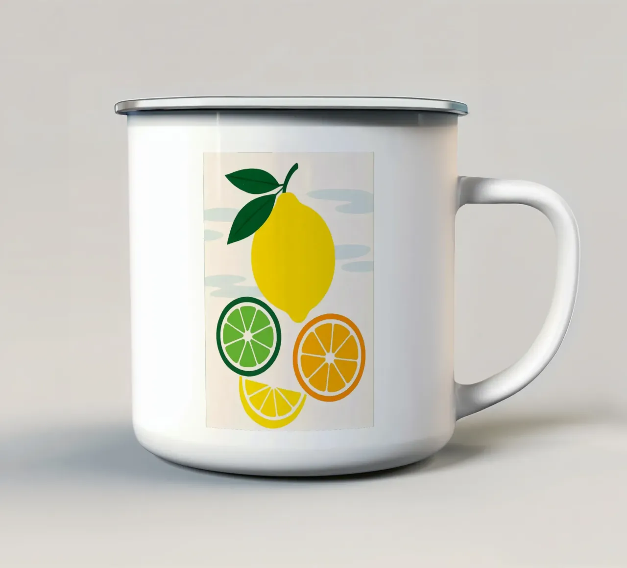 Illustrazione pop art di Zitrus tazza in smalto da Casa Calm