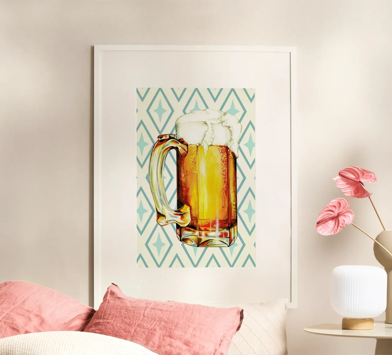 Beer poster con telaio in legno da Kelly Gilleran