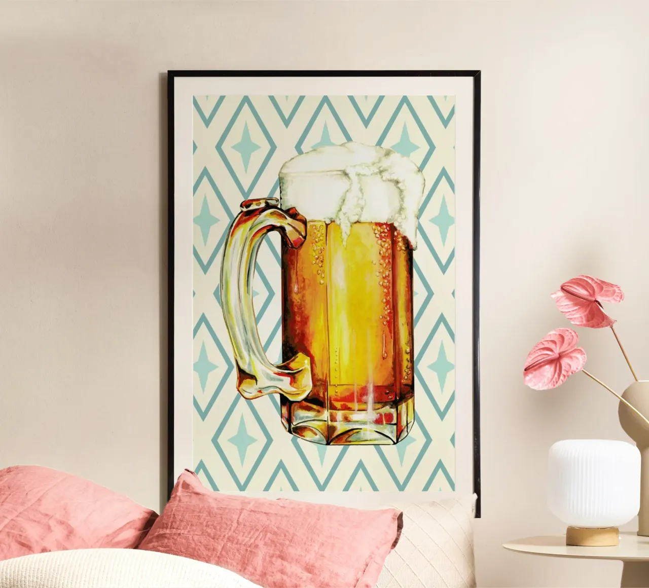 Beer poster con telaio in legno da Kelly Gilleran