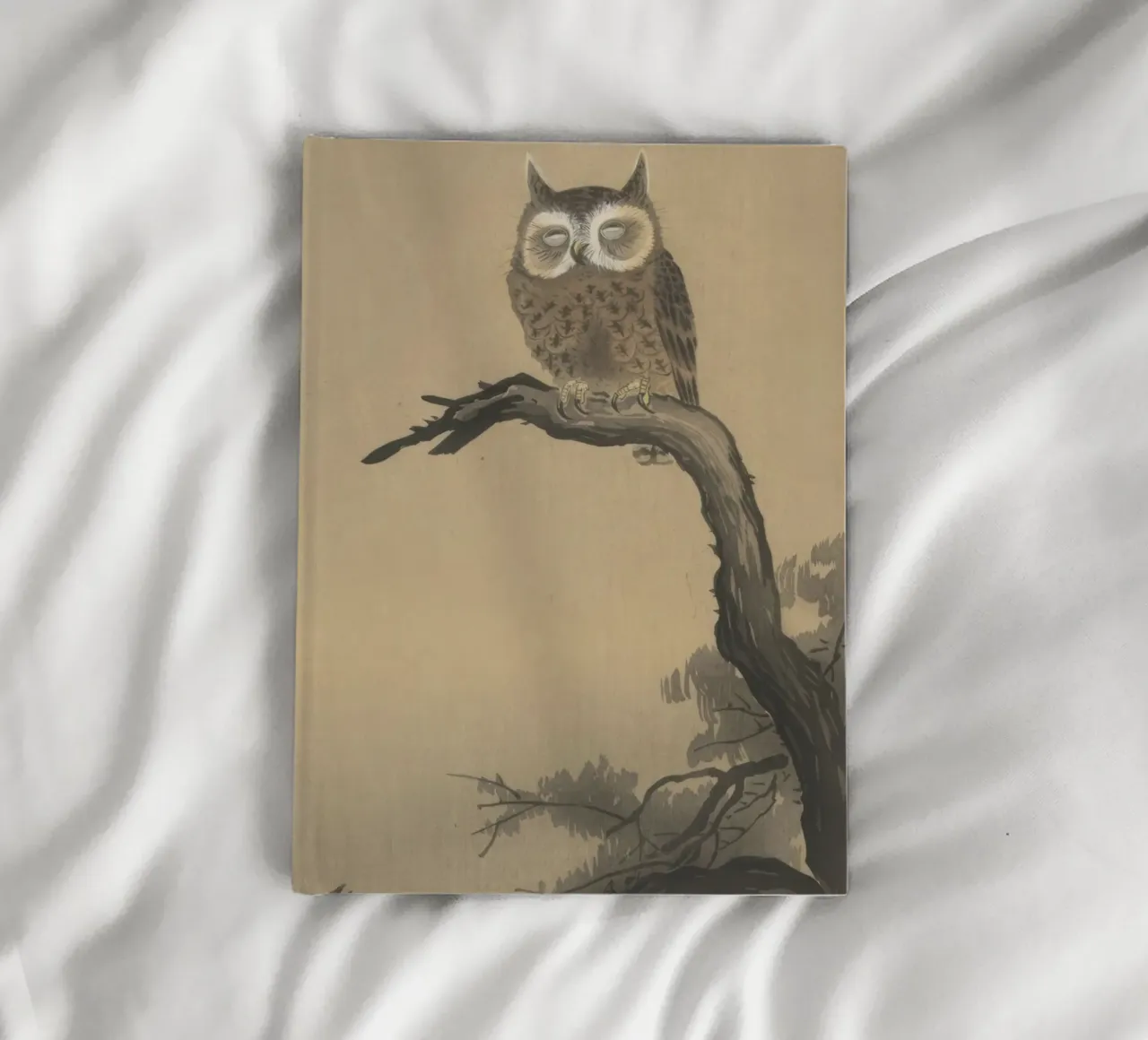 Koson Ohara, Scops Owl and Three Sparrows notebook by Retrorise
