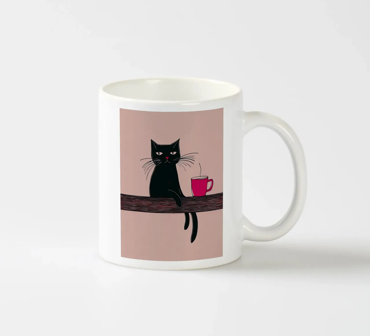 Gatto nero tazza in ceramica da Arjun