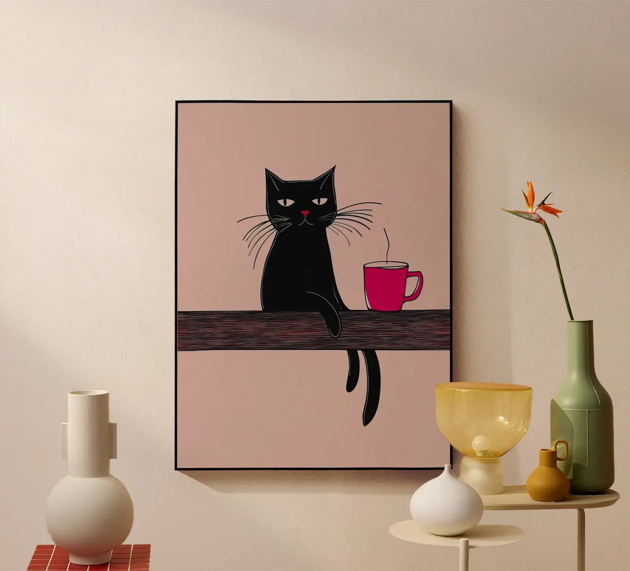 Gatto nero plexiglass da Arjun