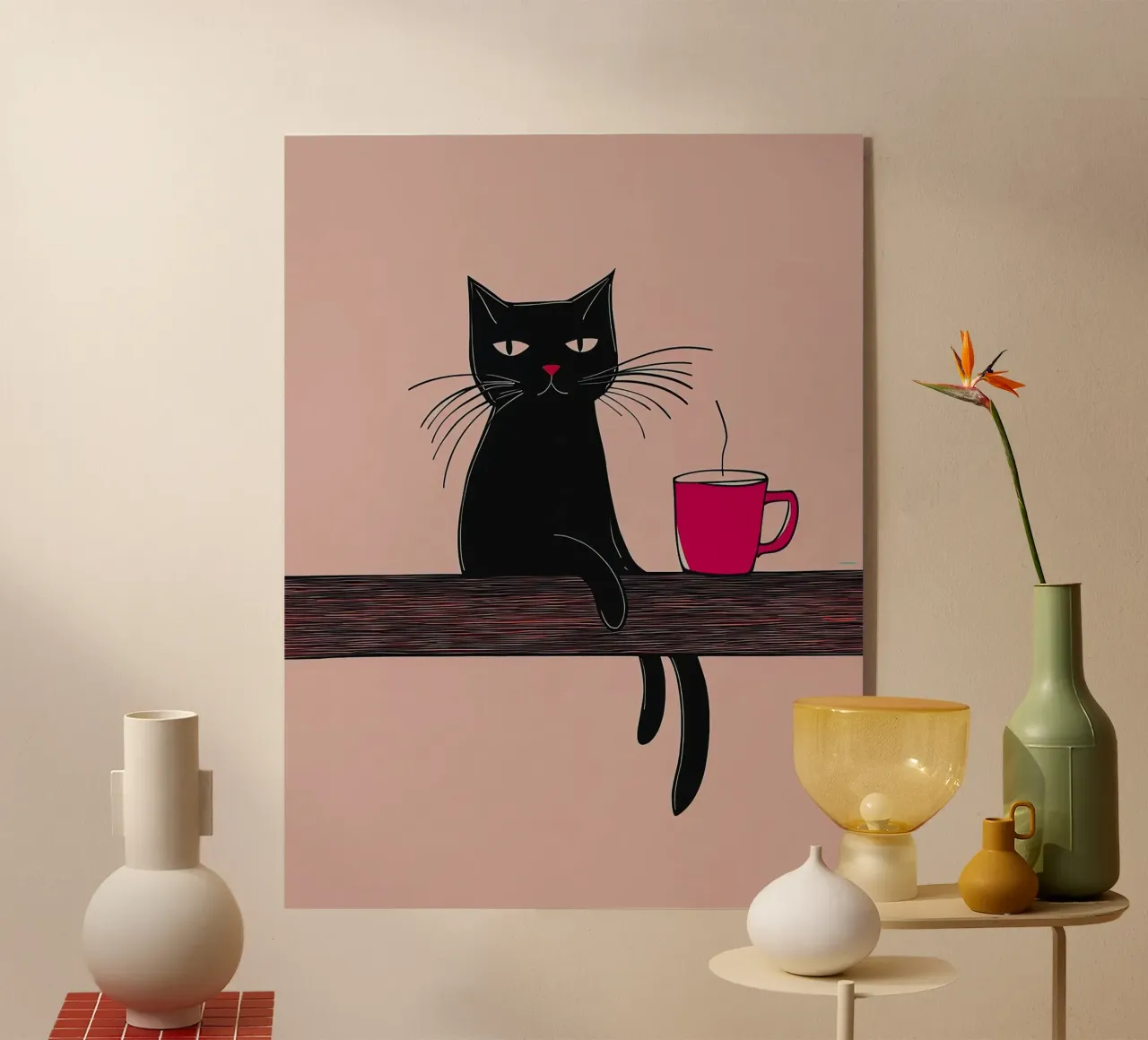 Gatto nero plexiglass da Arjun