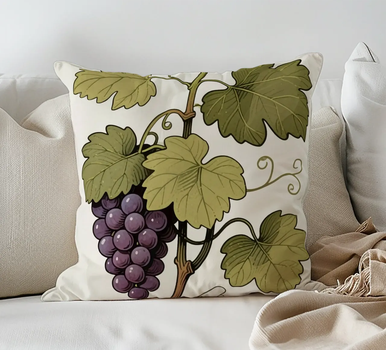 Grape Plant decorative cushion by knowledge