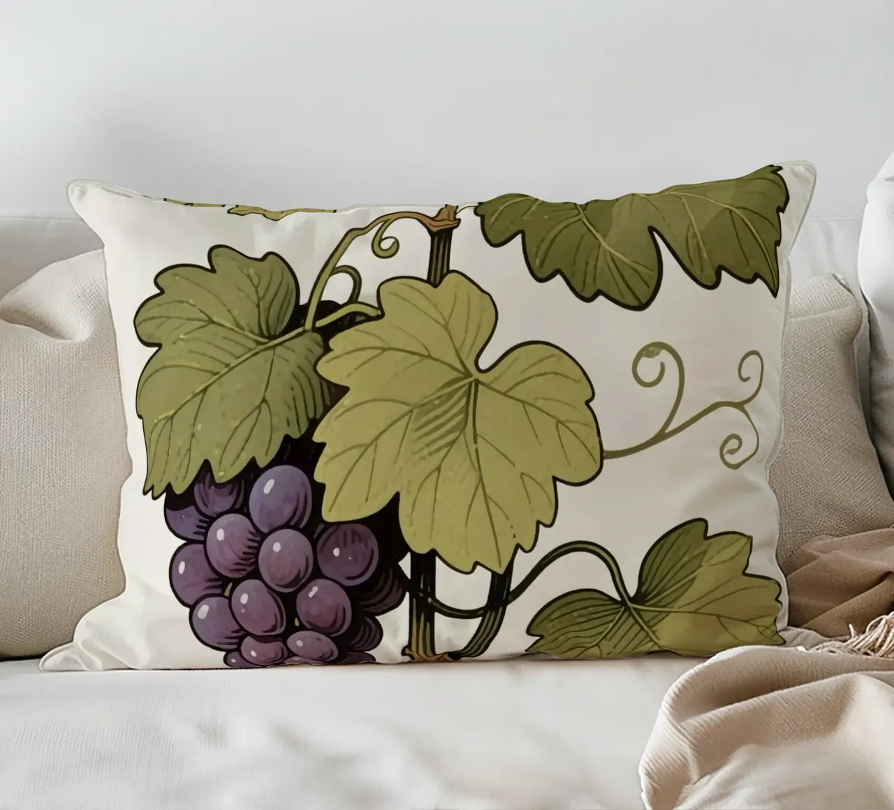 Grape Plant decorative cushion by knowledge