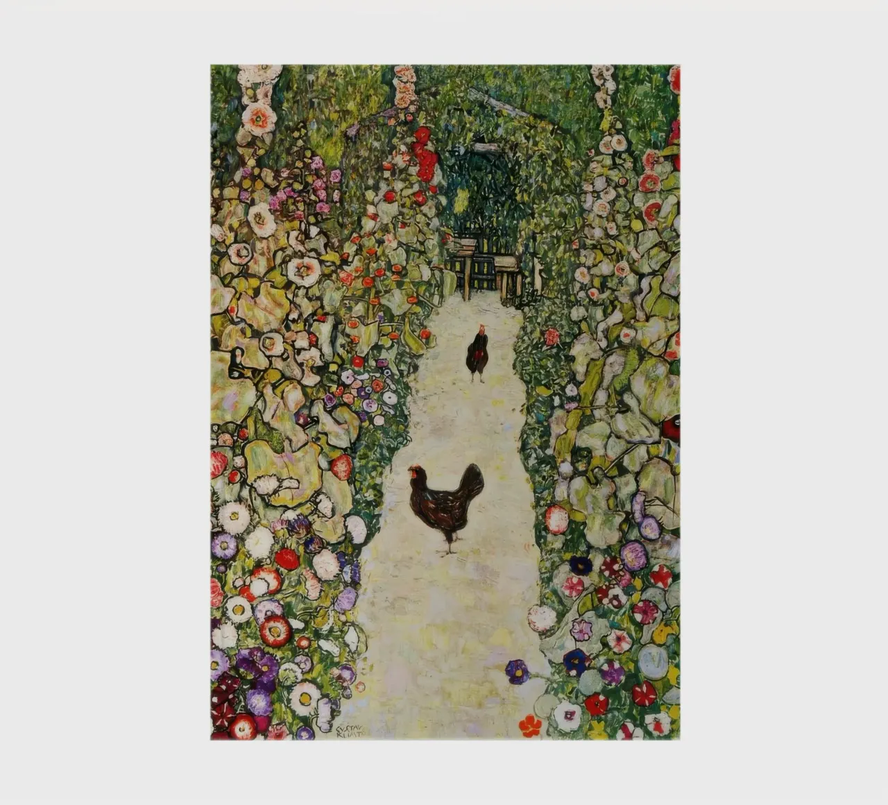 Garden path with chickens notebook by Roy Terrell